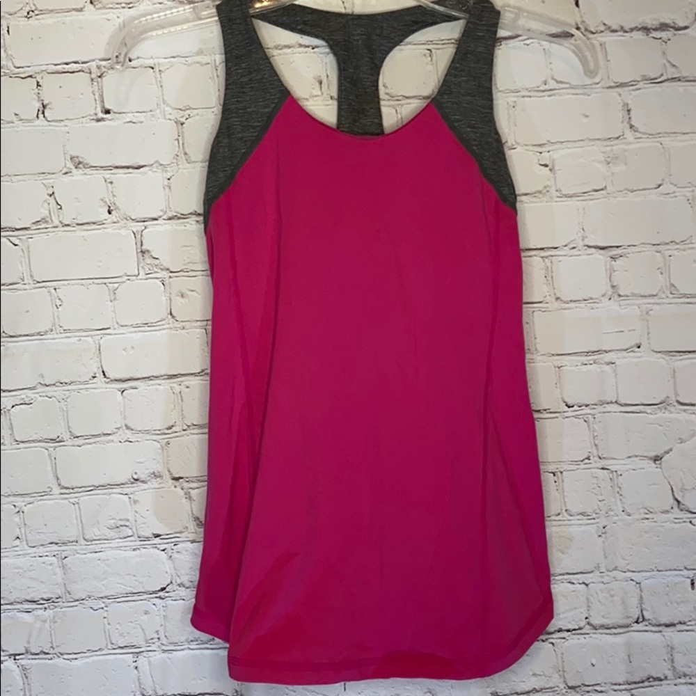 LULULEMON TANK 6 PINK HEATER GRAY